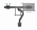 Gembird MA-DA2-04 Regulowane biurkowe ramię na 2 monitory, 17”-32”, do 8 kg - 2668340