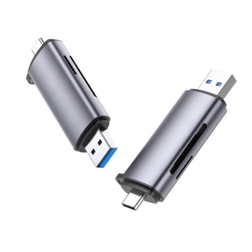 Ugreen czytnik do kart SD/micro SD na USB-A 3.0/USB-C 3.0 CM185 (szary) - 2680183