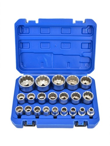 ZESTAW NASADEK SPLINE 21el. 12-KĄT. 1/2" 8-36mm  /SILVER - 2669588