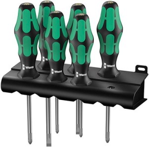 Zestaw wkrętaków Kraftform Lasertip + wieszak, 6 części