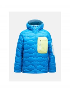 Kurtka puchowa Peak Performance Helium Utility Down Hood Jacket - bril blue/cloud/sunny adventur