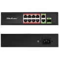 Switch niezarządzalny Qoltec przełącznik sieciowy FAST Ethernet 8x RJ45 PoE 2x RJ45 Uplink 1x SFP | 120W | 1000 Mb/s - 2665465