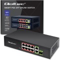Switch niezarządzalny Qoltec przełącznik sieciowy FAST Ethernet 8x RJ45 PoE 2x RJ45 Uplink 1x SFP | 120W | 1000 Mb/s - 2665468