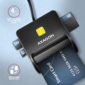 Axagon CRE-SM3SD USB Smart card & SD/microSD/SIM Flat czytnik do kart chipowych Wewnętrzna USB 2.0 Czarny - 2670796