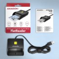 Axagon CRE-SM3SD USB Smart card & SD/microSD/SIM Flat czytnik do kart chipowych Wewnętrzna USB 2.0 Czarny - 2670800