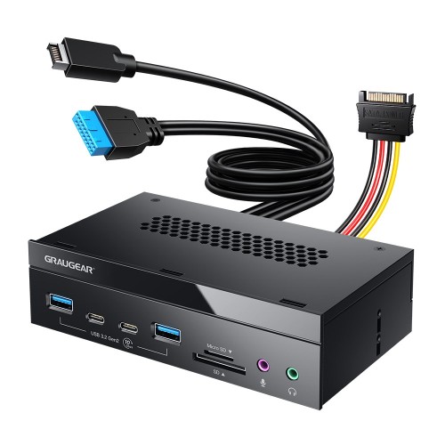 GRAUGEAR Panel frontowy 4-Fach + czytnik kart USB, SD, Micro - 2671119