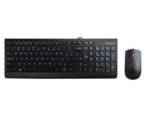 Lenovo 300 klawiatura Dołączona myszka Uniwersalne USB QWERTY US English Czarny - 2671296