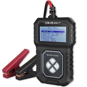 Tester cyfrowy Qoltec akumulatora z LCD | 12V | AGM | GEL | STD | 30-220Ah