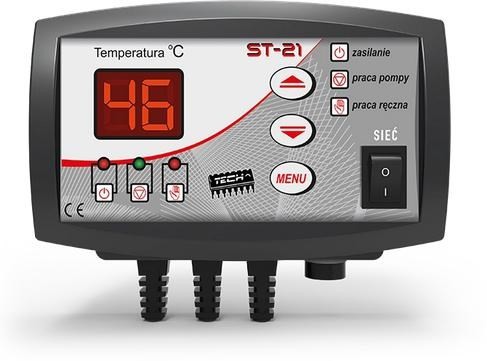 Sterownik Tech Controller ST-21 do pompy centralnego ogrzewania, funkcja anti-stop, antyzamarzanie, możliwość pracy jako termostat, czarny - 2672332