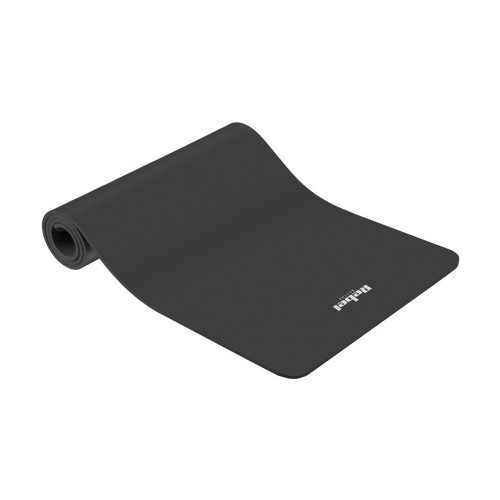Mata gimnastyczna do ćwiczeń joga, pilates, fitness, 183x61cm, grubość 6mm, materiał TPE, czarna, REBEL ACTIVE - 2681773