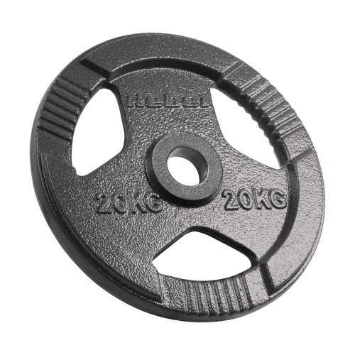 Obciążenie żeliwne olimpijskie 20kg, otwór 51mm, talerz z uchwytami, REBEL ACTIVE - 2681785