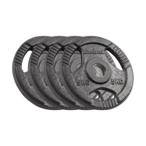 Obciążenie żeliwne olimpijskie zestaw 4x5kg, otwór 51mm, talerz z uchwytami, REBEL ACTIVE