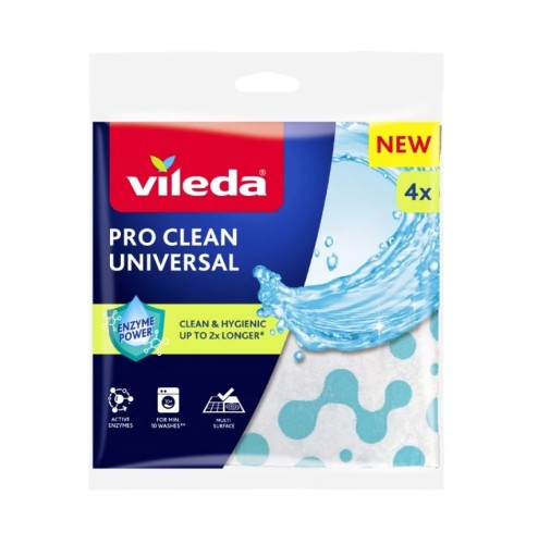 Ściereczka uniwersalna z enzymami Vileda Pro Clean 4szt. - 2673040
