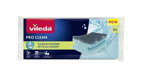 Zmywak profilowany z enzymami Vileda Pro Clean 3szt - 2673042