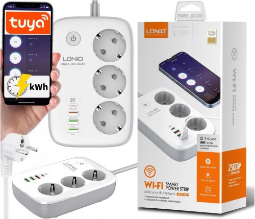 LDNIO listwa zasilająca SEW3452 WIFI 3xgn. 4xUSB - 2673230