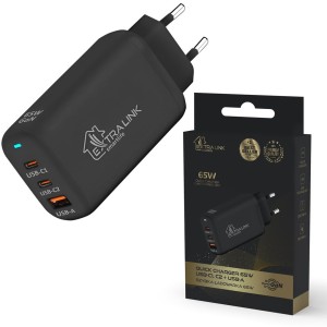 Extralink Smart Life Fast Charger 65W GaN Ładowarka 2x USB-C, USB-A