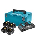 Zestaw Powerpack Makita 18V, 4 akumulatory BL1860B, ładowarka DC18RD, walizka MAKPAC - 2683493