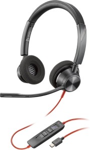 Słuchawki z mikrofonem Poly Blackwire 3320 Stereo Microsoft Teams USB-C + adapter USB-C/A czarne
