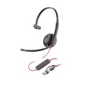 Zestaw słuchawkowy Poly Blackwire 3210 Monaural USB-C Black + Adapter USB-C/A (Bulk) - 2684590