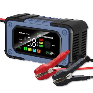 Prostownik Qoltec do akumulatora z funkcją naprawy | Inteligentna mikroprocesorowa ładowarka | 12V | 7A | LED | 4 tryby