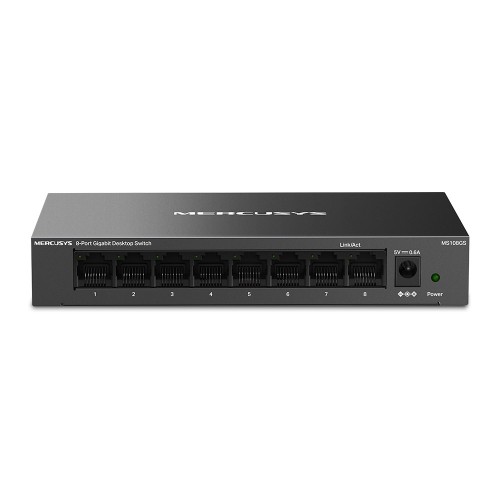 Mercusys MS108GS łącza sieciowe Nie zarządzany Gigabit Ethernet (10/100/1000) Czarny - 2685535