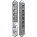 Listwa zasilająca Qoltec 6 gniazd 5 m szara (50199) - 2686074