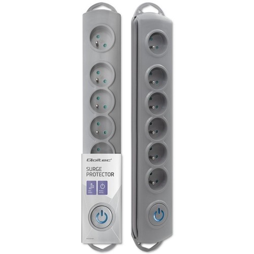 Listwa zasilająca Qoltec 6 gniazd 5 m szara (50199) - 2686074