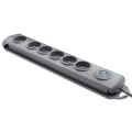 Listwa zasilająca Qoltec 6 gniazd 5 m szara (50199) - 2686076