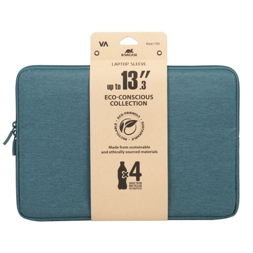 Etui do notebooka 13,3"-14" RIVACASE Suzuka ECO morski, z ekologicznego, wodoodpornego materiału z recyklingu (rPET) - 2686250