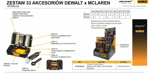 DEWALT Zestaw akcesoriów 33cz. z przystawką kątową/MACLAREN - 2686778