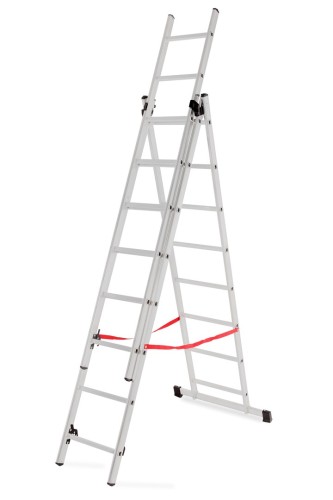 AWTOOLS drabina aluminiowa BASIC 3x8 stopni 150kg - 2687274