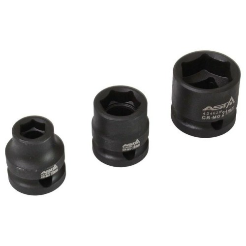 Asta nasadki udarowe na szynie super krótkie 1/2" 15szt. - 2687475