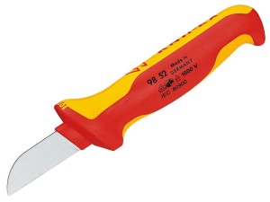 Knipex 98 52 nożyk Pomarańczowy, Czerwony Stałe ostrze noża