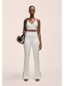 Legginsy damskie Casall Grace Flare Slit Pant biały - S