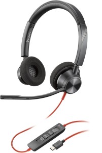 Słuchawki z mikrofonem Poly Blackwire 3320 Stereo USB-C Headset + adapter USB-C/A czarne