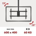 MACLEAN UCHWYT SUFITOWY DLA TV, MAX. OBCIĄŻENIE 60KG, 43-86", MAX VESA 600X400 MC-112 B - 2690615