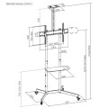 MACLEAN STAND / WÓZEK DO TV, PÓŁKA NA KAMERĘ, NA KÓŁKACH, 37-70", MAX. OBCIĄŻENIE 45KG/5KG PÓŁKA, MAX. VESA 600X400 MC-113 B - 2690636