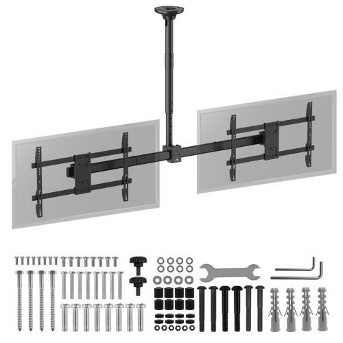 MACLEAN UCHWYT SUFITOWY DLA DWÓCH TV, MAX. OBCIĄŻENIE 2X40KG, 34-60", MAX VESA 600X400 MC-111 B - 2690657