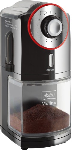 Melitta Molino 100 W Czarny, Czerwony, Stal nierdzewna - 2691392