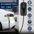 Qoltec Mobilna ładowarka do samochodu elektrycznego EV z regulacją 2w1 Typ2 3.5kW 230V LCD SCHUKO Przenośna Wallbox 5m - 2648480