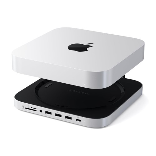 Satechi Stand & Hub - podstawka i hub do Mac Mini/Studio (USB-C 3.2, USB-A 3.2, 2x USB-A 3.0, 3,5mm jack, port micro/SD, NVMe/M.2 SATA SSD) - 2693541