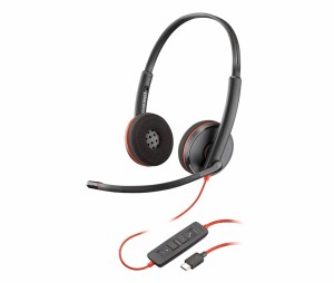 Słuchawki z mikrofonem Poly Blackwire 3320 Stereo USB-C + adapter USB-C/A czarne