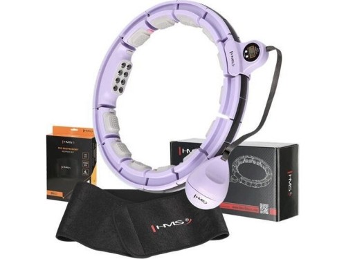 Zestaw hula hop magnetyczny Violet HHM13 z licznikiem HMS + pas wyszczuplający BR163 Black - 2693862