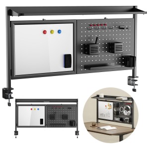 Przegroda biurkowa / organizer Ergo Office ER-301 B, max. obciążenie 10kg, biała tablica, szerokość 1116mm, czarna