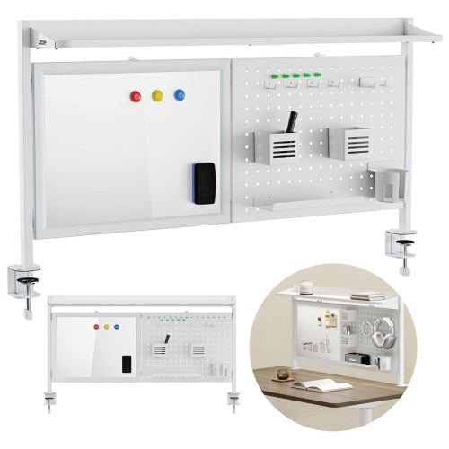 Przegroda biurkowa / organizer Ergo Office, max. obciążenie 10kg, biała tablica, szerokość 1116mm, biała, ER-301 W - 2694272