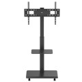 Stand / wózek dla TV Ergo-Office, max. obciążenie 50kg / 5kg półka, max. VESA 600x400, wbud. listwa zasil., czarny, ER-304 B - 2694548
