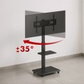 Stand / wózek dla TV Ergo-Office, max. obciążenie 50kg / 5kg półka, max. VESA 600x400, wbud. listwa zasil., czarny, ER-304 B - 2694555