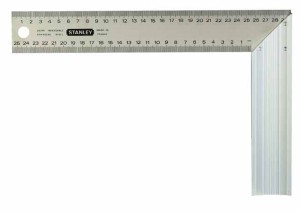 kątownik stalowy z podziałką, aluminiowy 200 x 400 mm