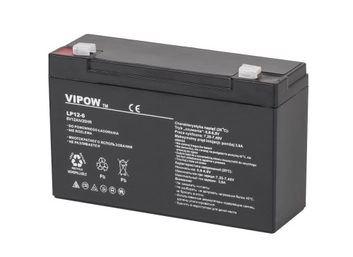 Akumulator żelowy VIPOW 6V 12Ah - 2683346