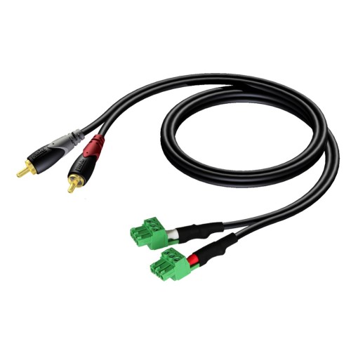 AUDAC CLA832 kabel audio 1 m 2 x RCA 2 x Terminal Czarny, Zielony - 2669220